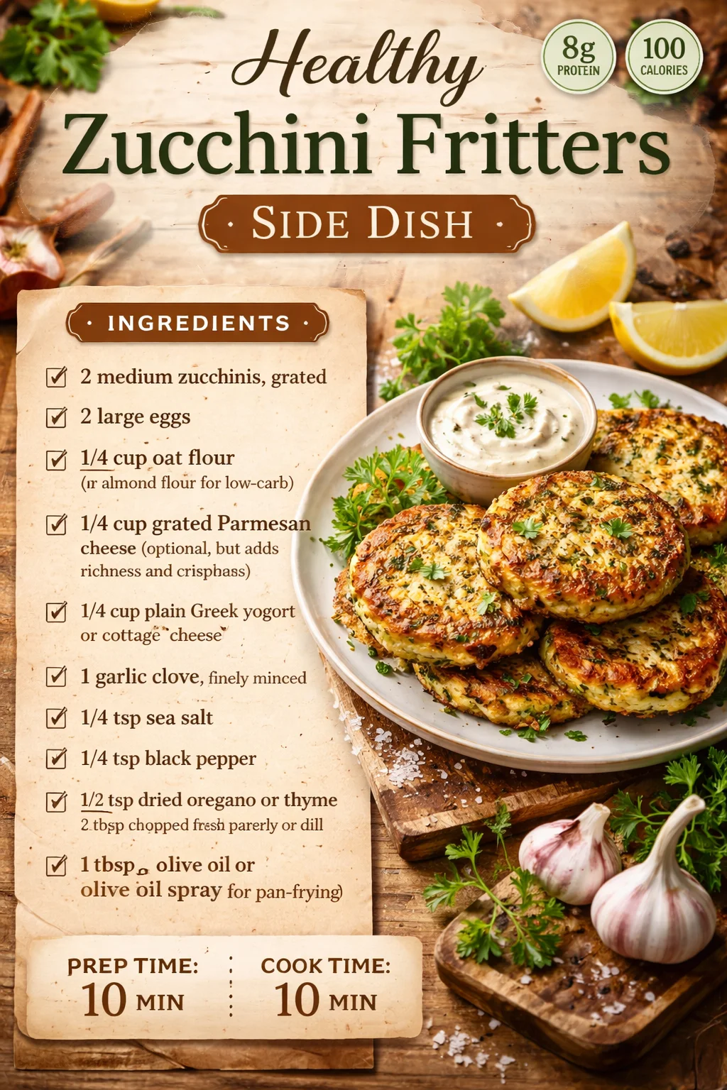 Healthy Zucchini Fritters Side Dish