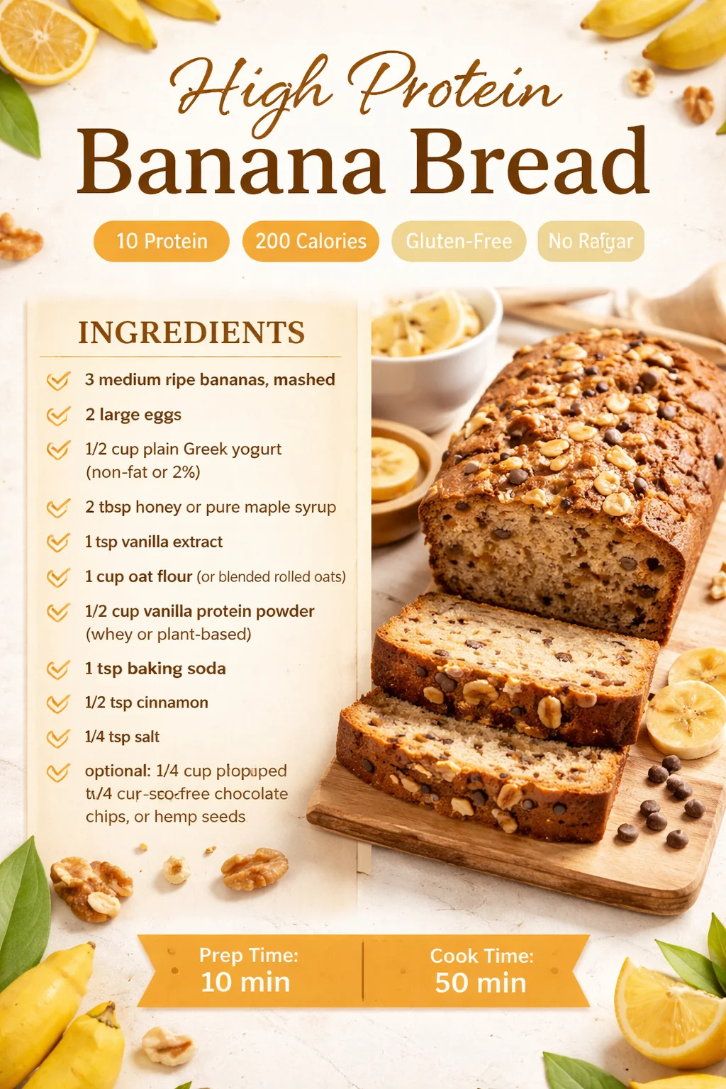 High Protein Banana Bread
