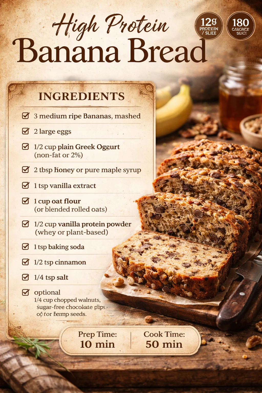 High Protein Banana Bread