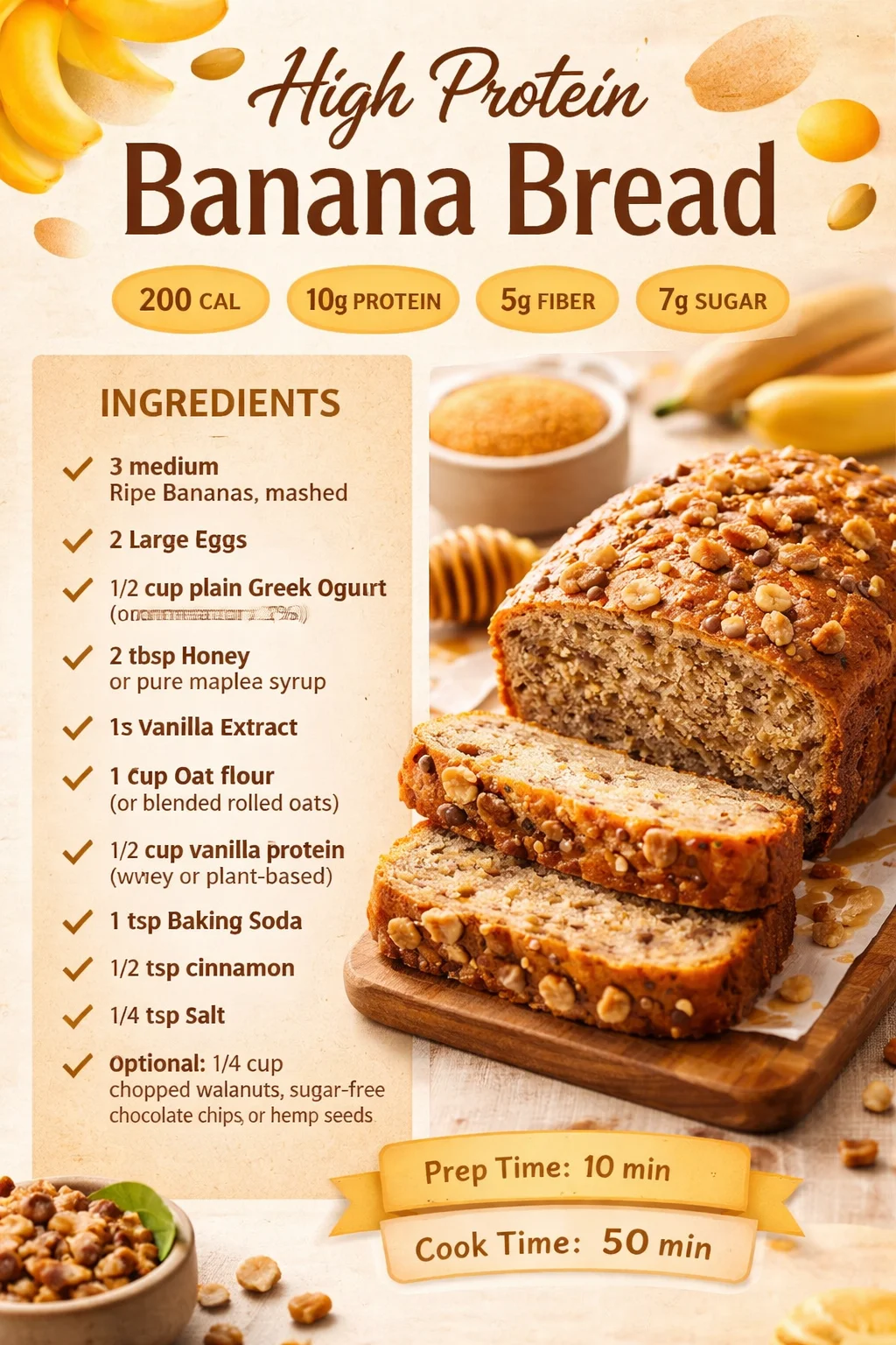 High Protein Banana Bread