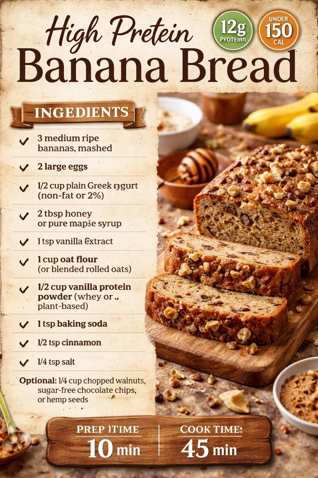 High Protein Banana Bread