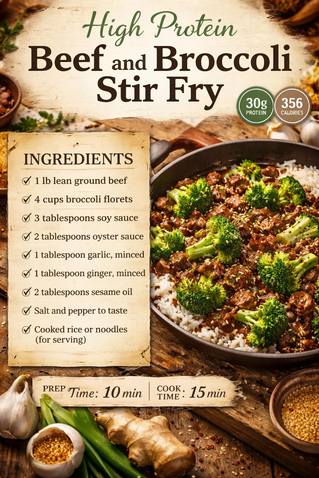 High Protein Beef and Broccoli Stir Fry