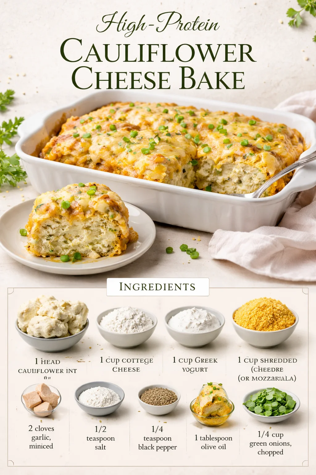 High-Protein Cauliflower Cheese Bake