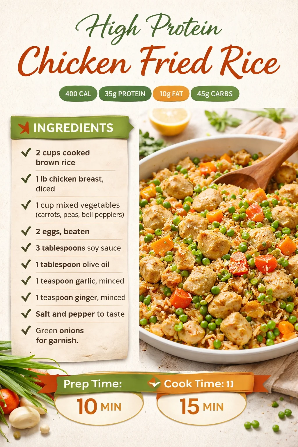 High Protein Chicken Fried Rice