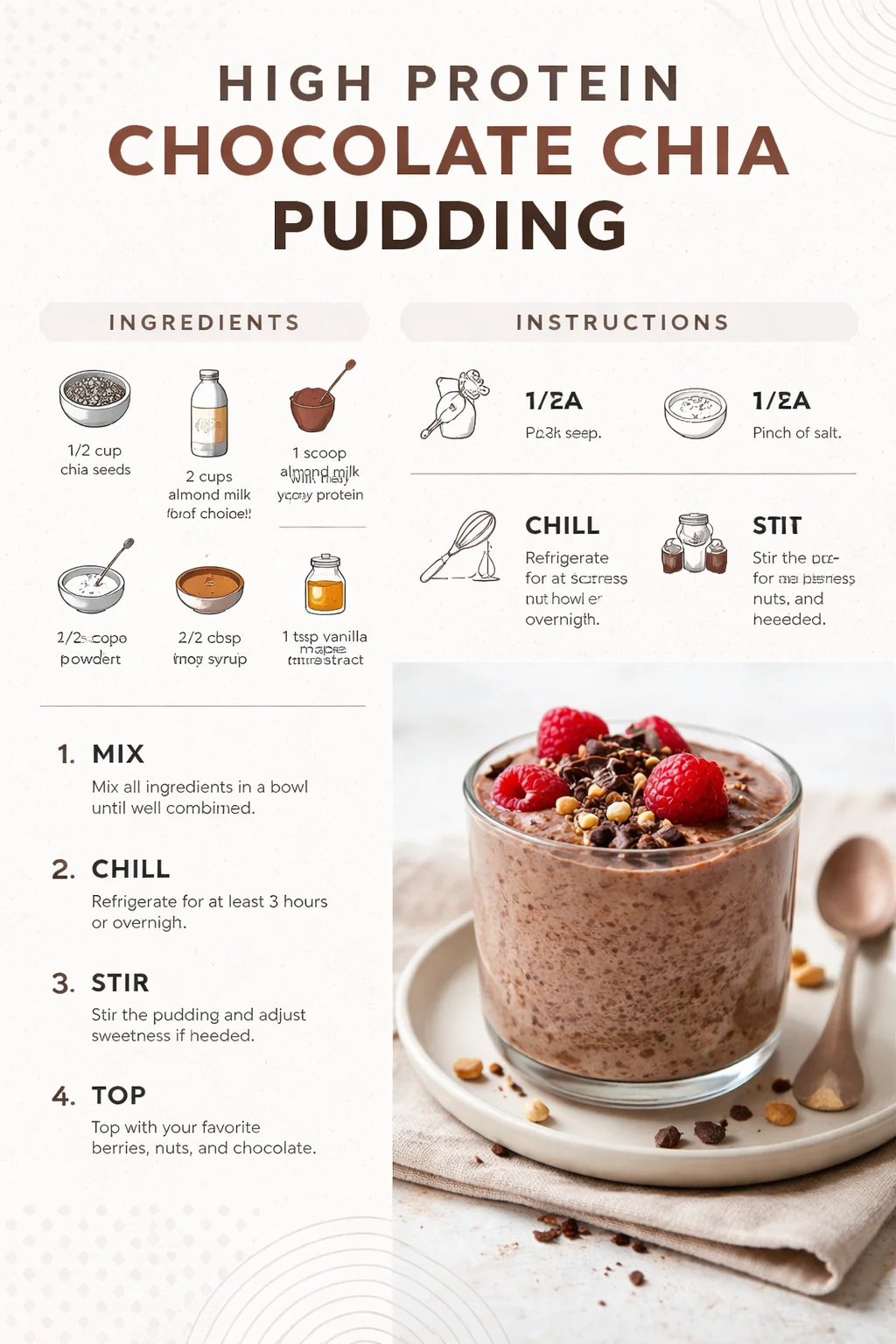 High Protein Chocolate Chia Pudding