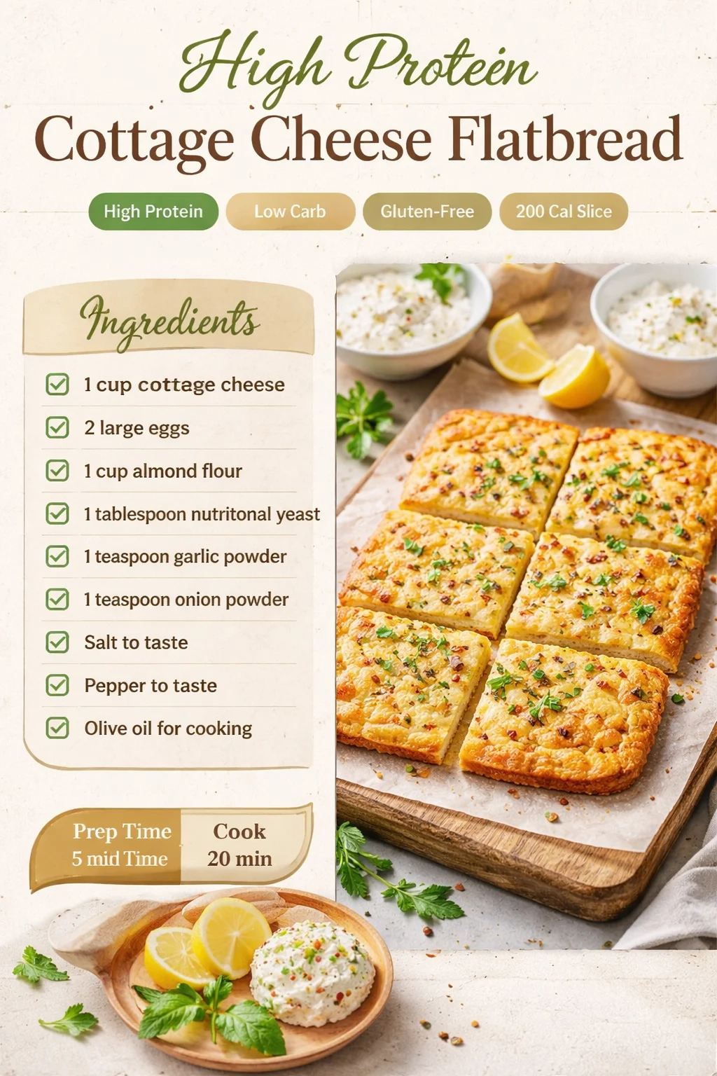 High Protein Cottage Cheese Flatbread