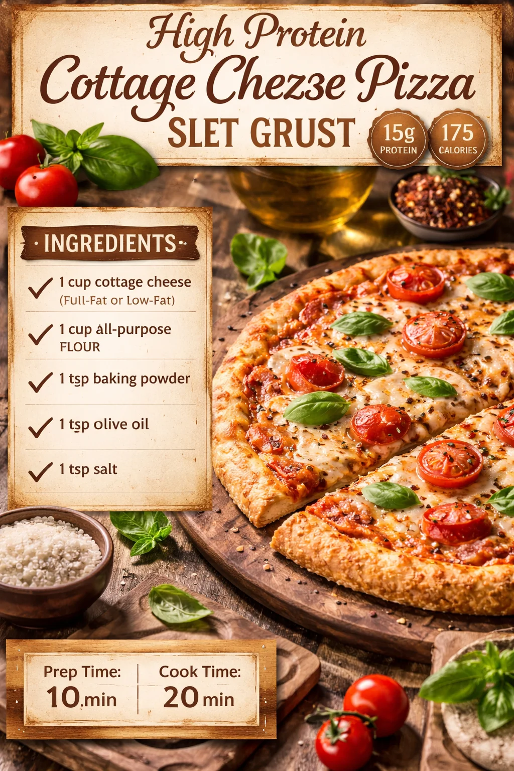 High Protein Cottage Cheese Pizza Crust (No Yeast)