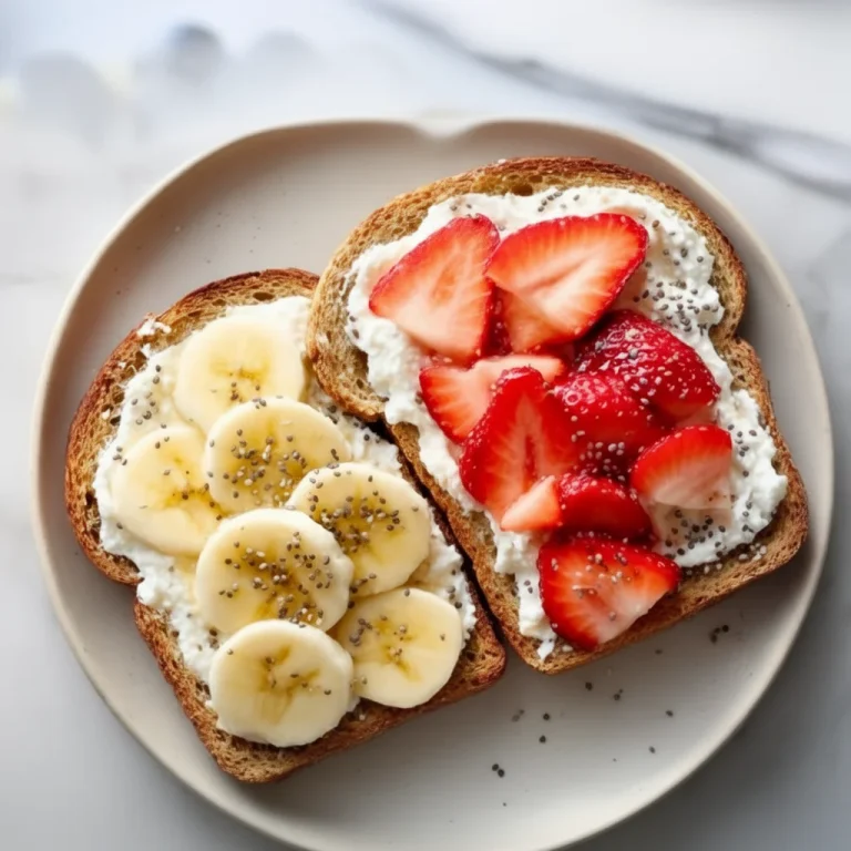 High protein cottage cheese toast with toppings for a healthy meal option