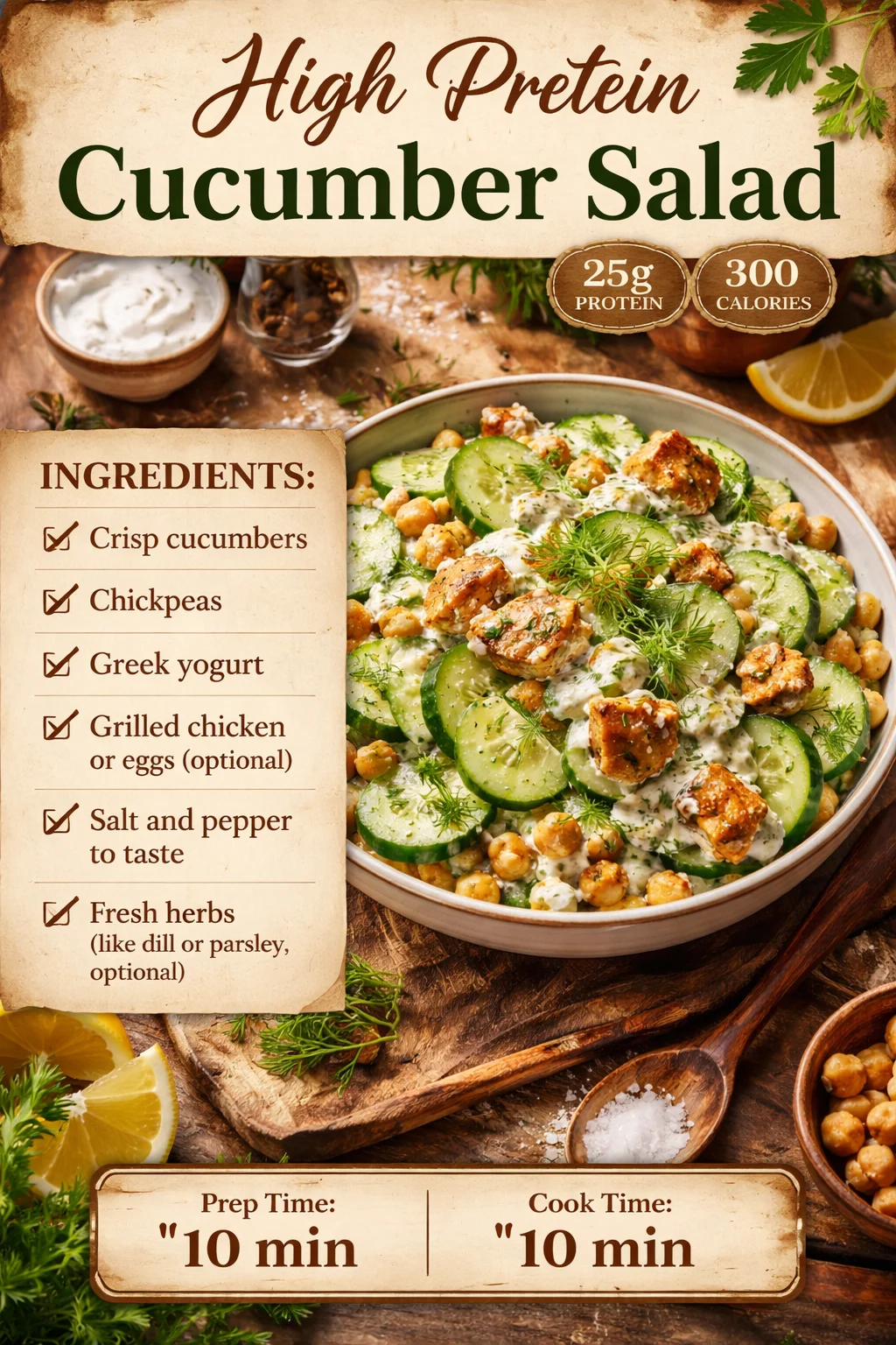 High Protein Cucumber Salad