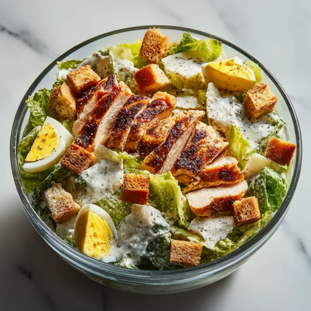 High Protein Grilled Chicken Caesar Salad
