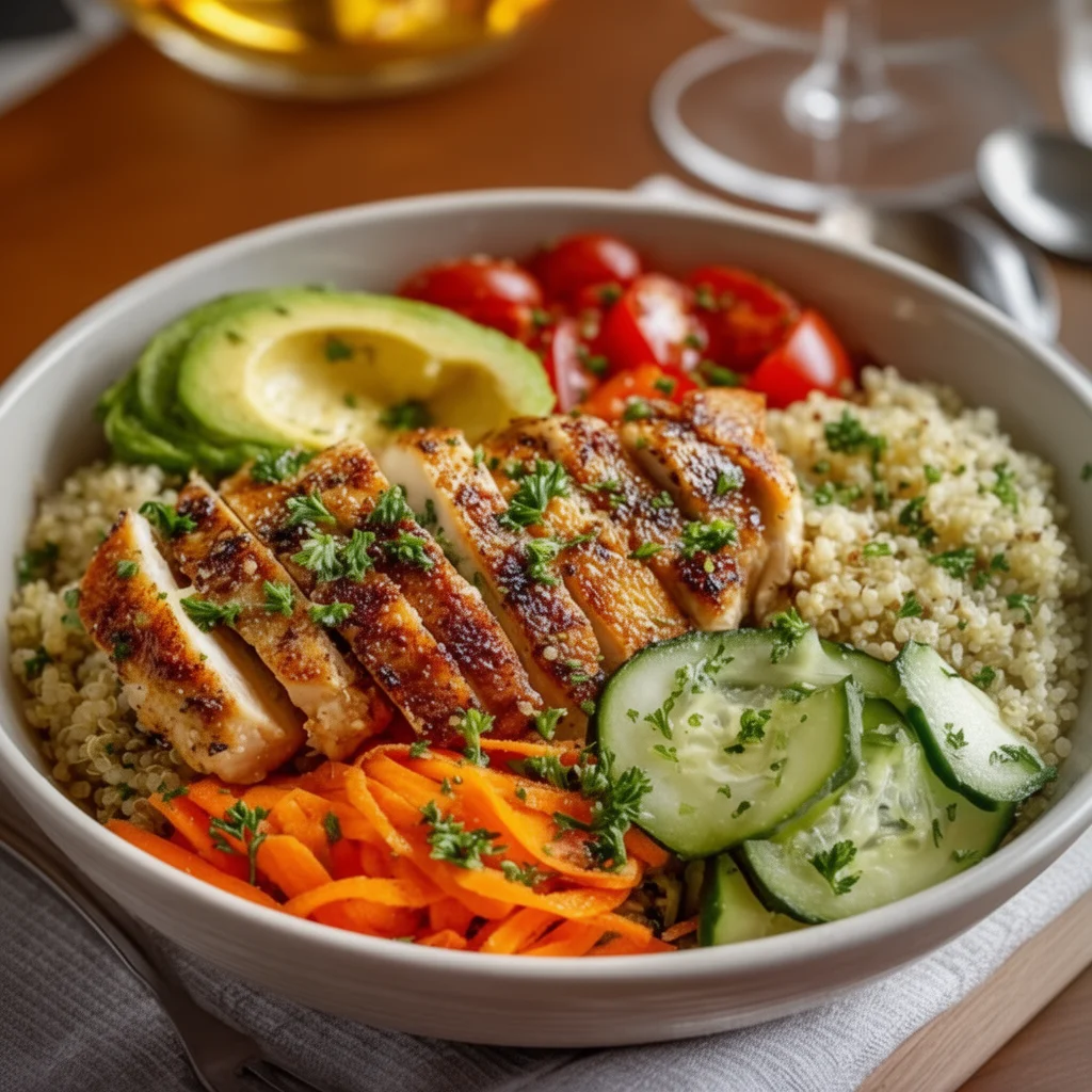 High Protein Grilled Chicken Quinoa Bowl