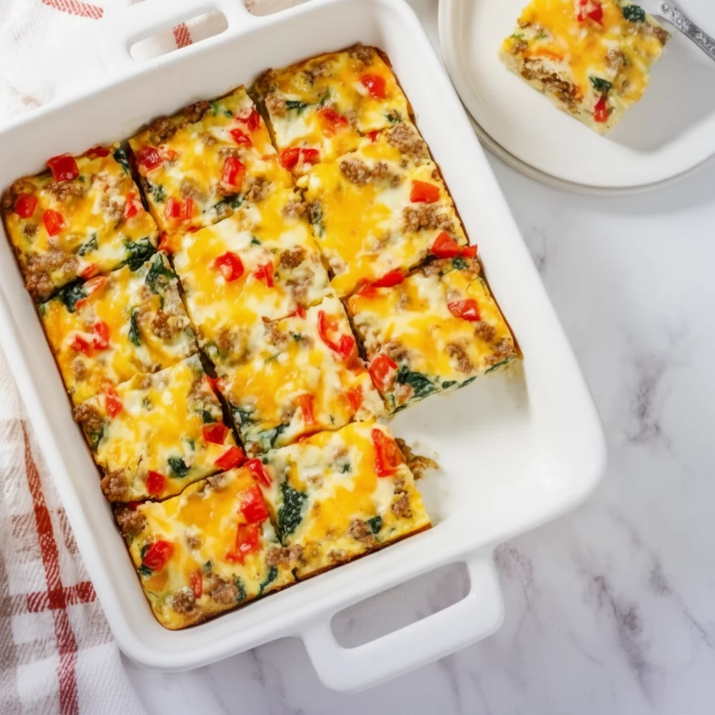 High Protein Sausage Egg Breakfast Casserole