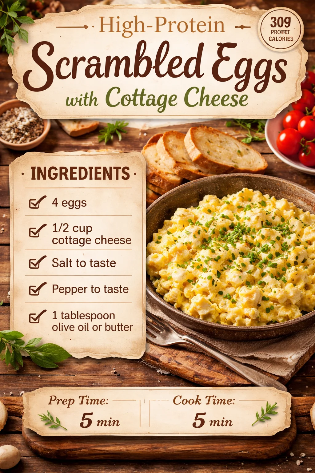 High-Protein Scrambled Eggs with Cottage Cheese