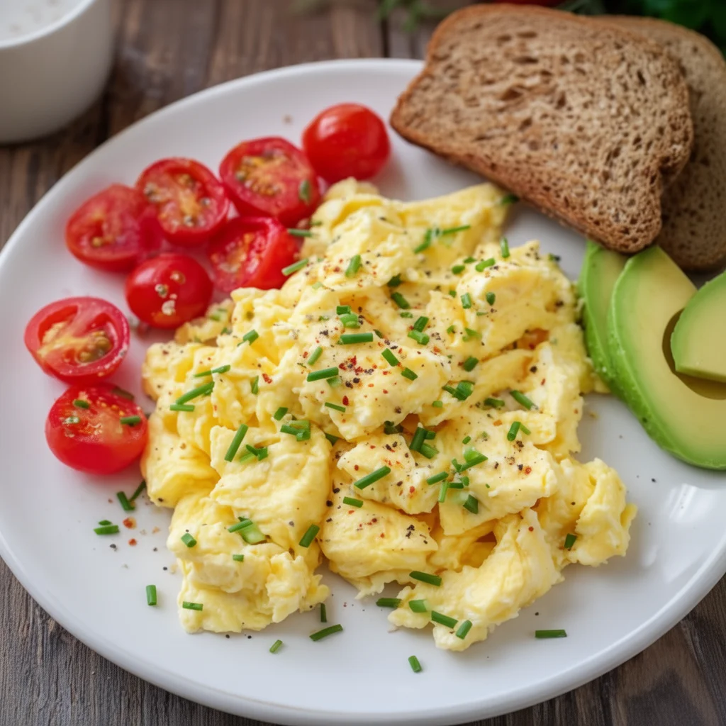 High Protein Scrambled Eggs with Cottage Cheese