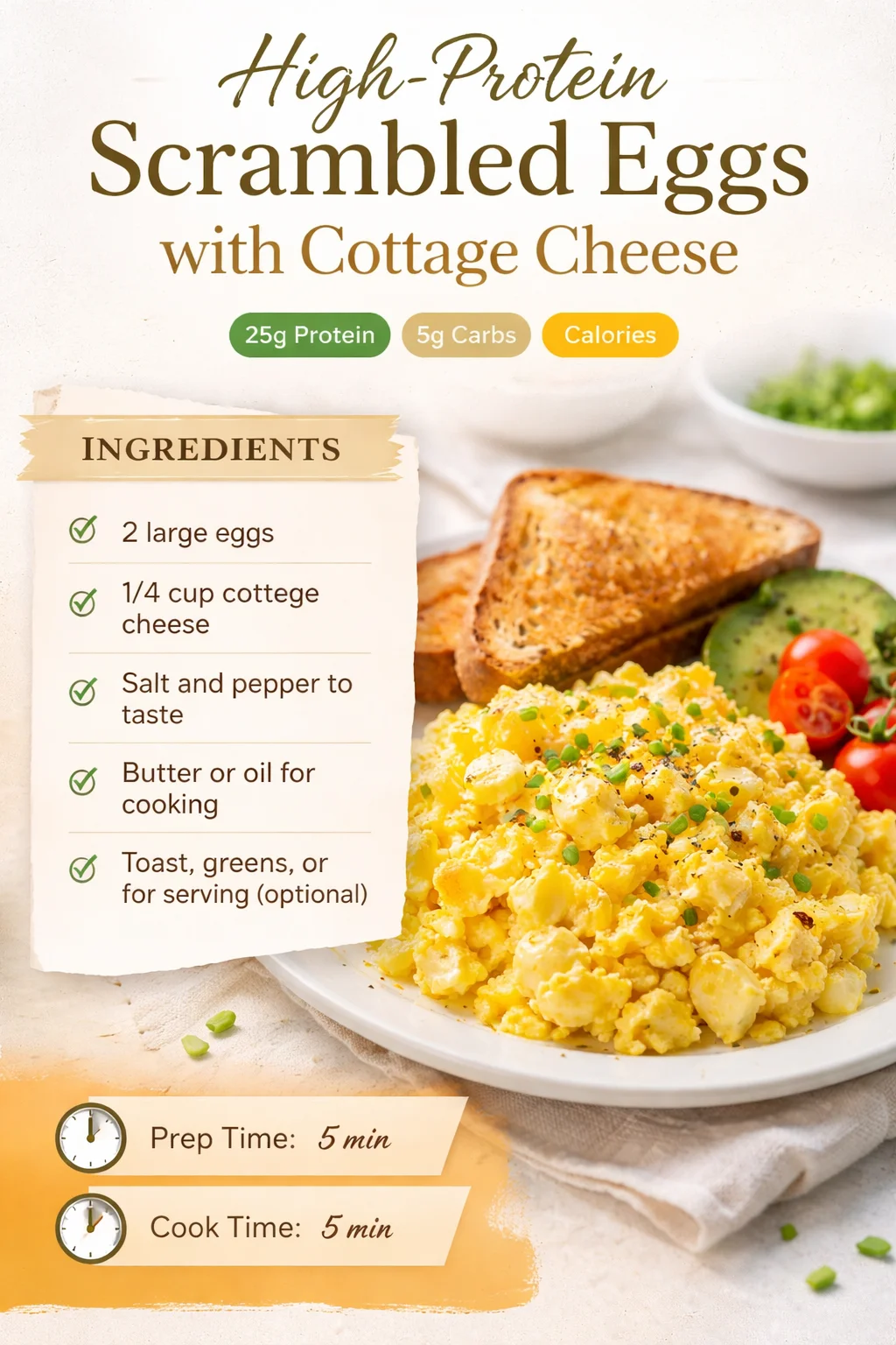 High-Protein Scrambled Eggs with Cottage Cheese