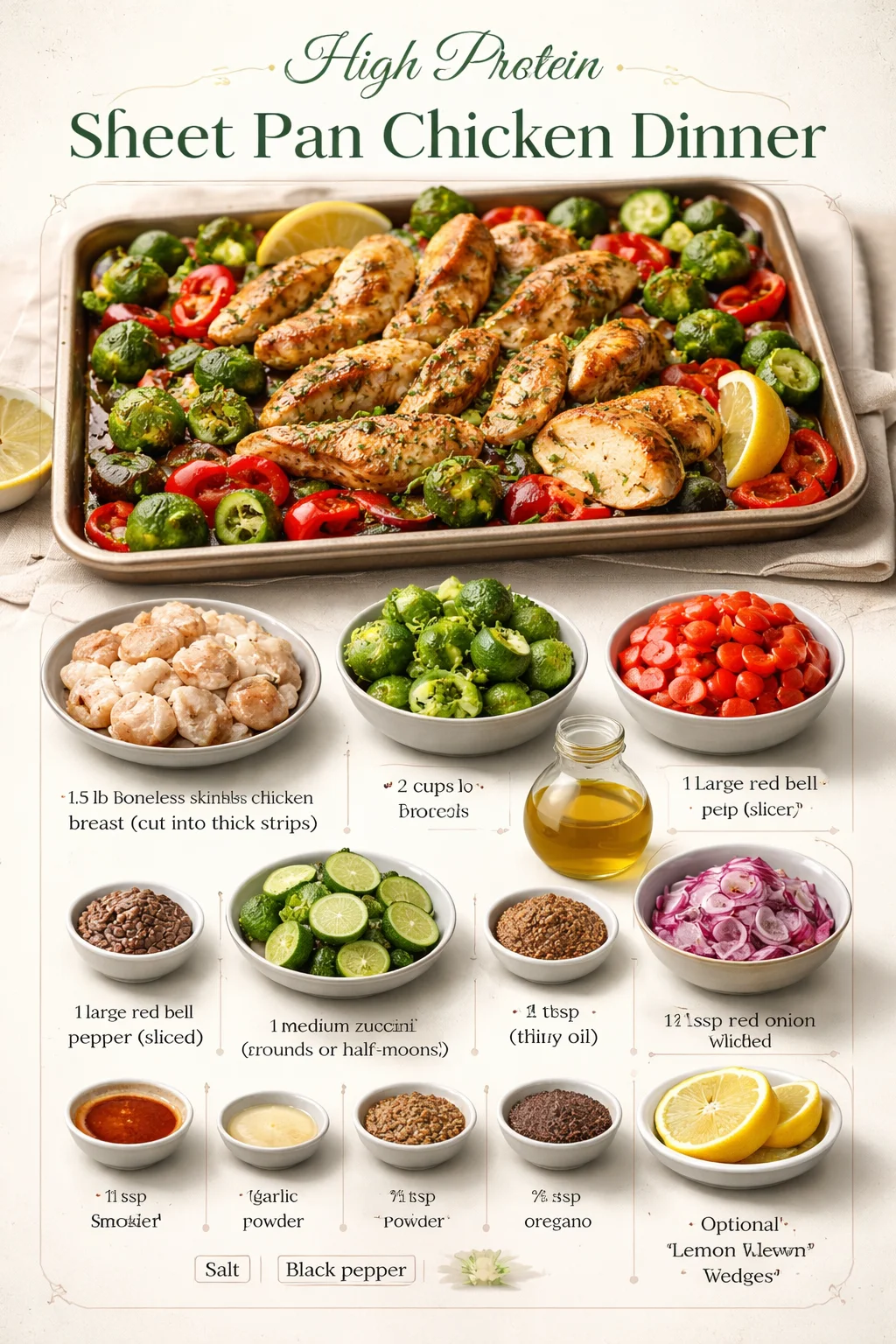 High Protein Sheet Pan Chicken Dinner