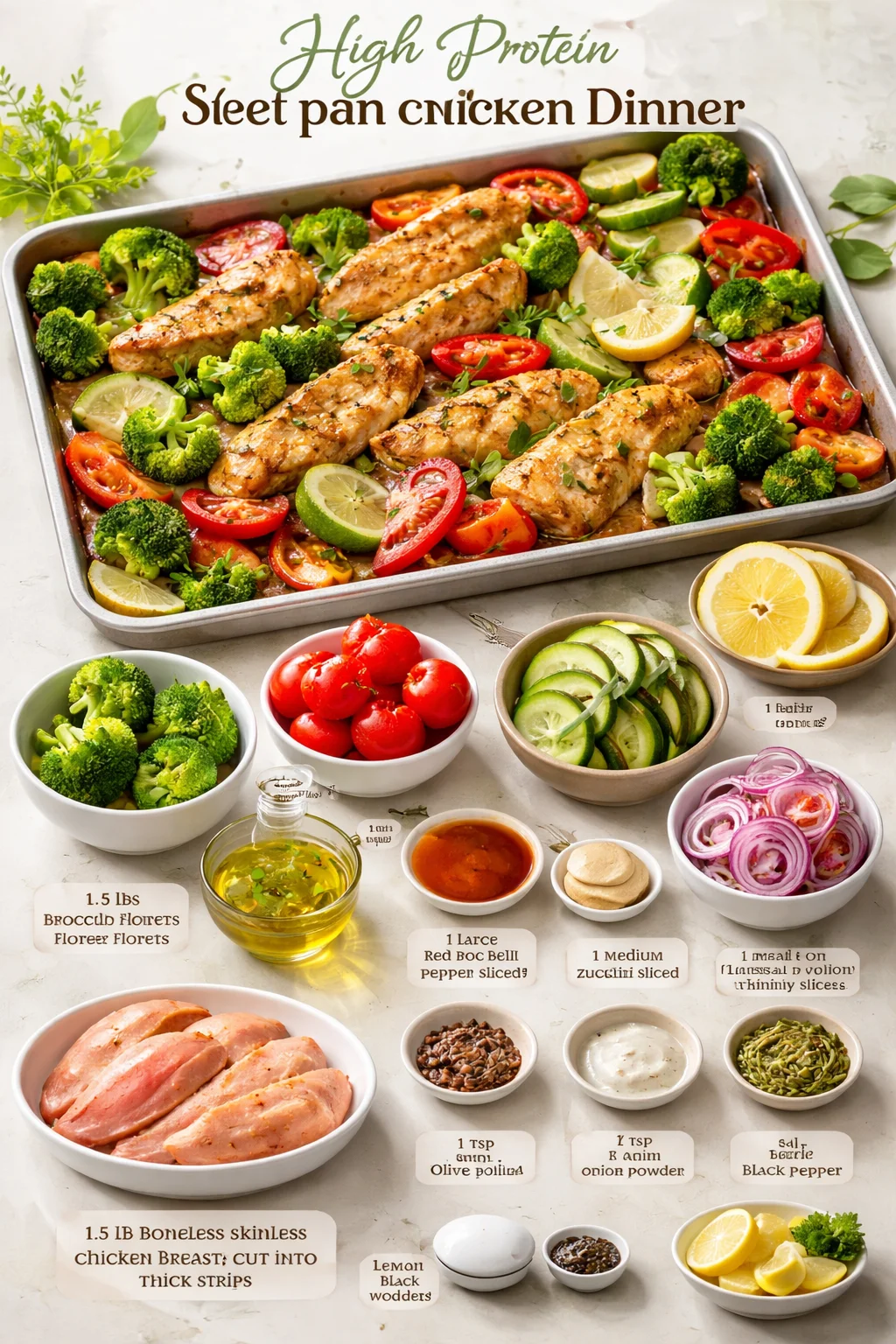 High Protein Sheet Pan Chicken Dinner
