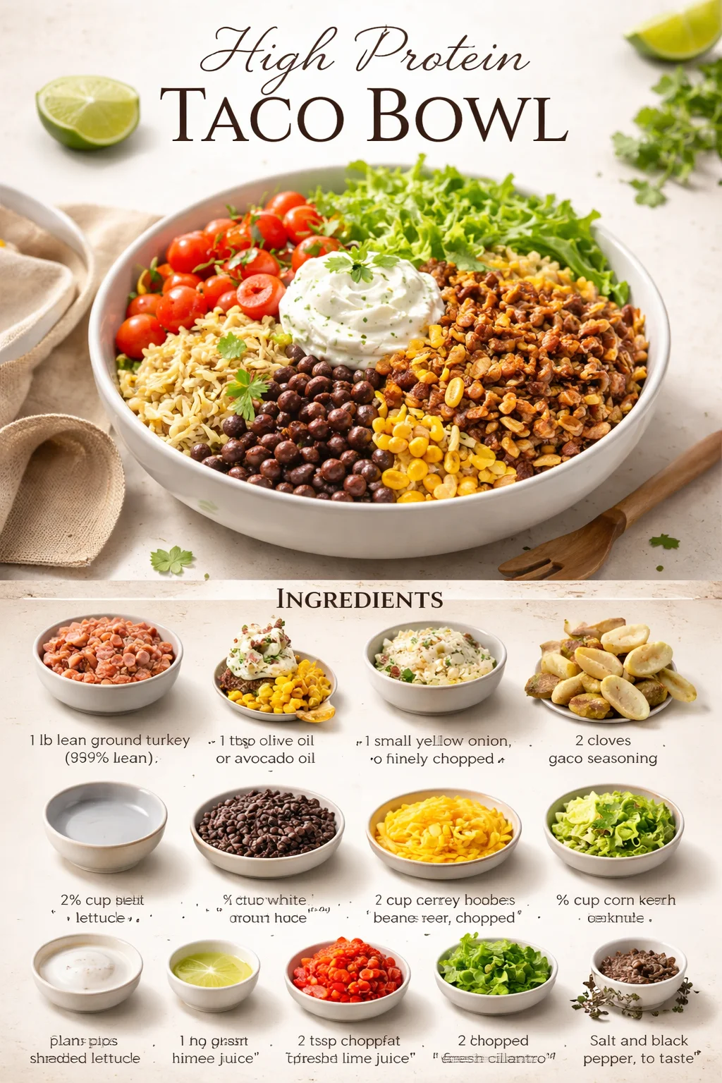 High Protein Taco Bowl