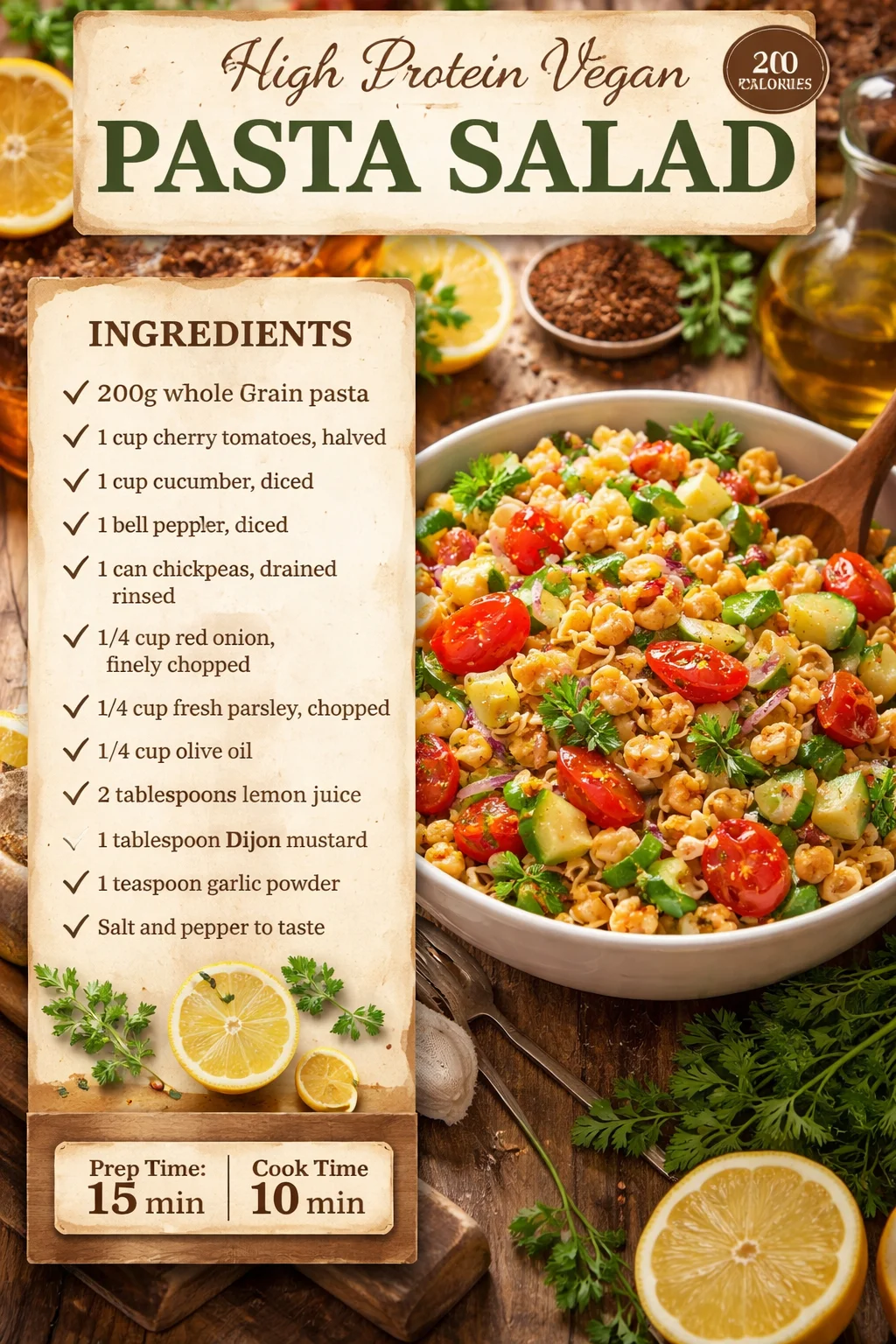 High Protein Vegan Pasta Salad