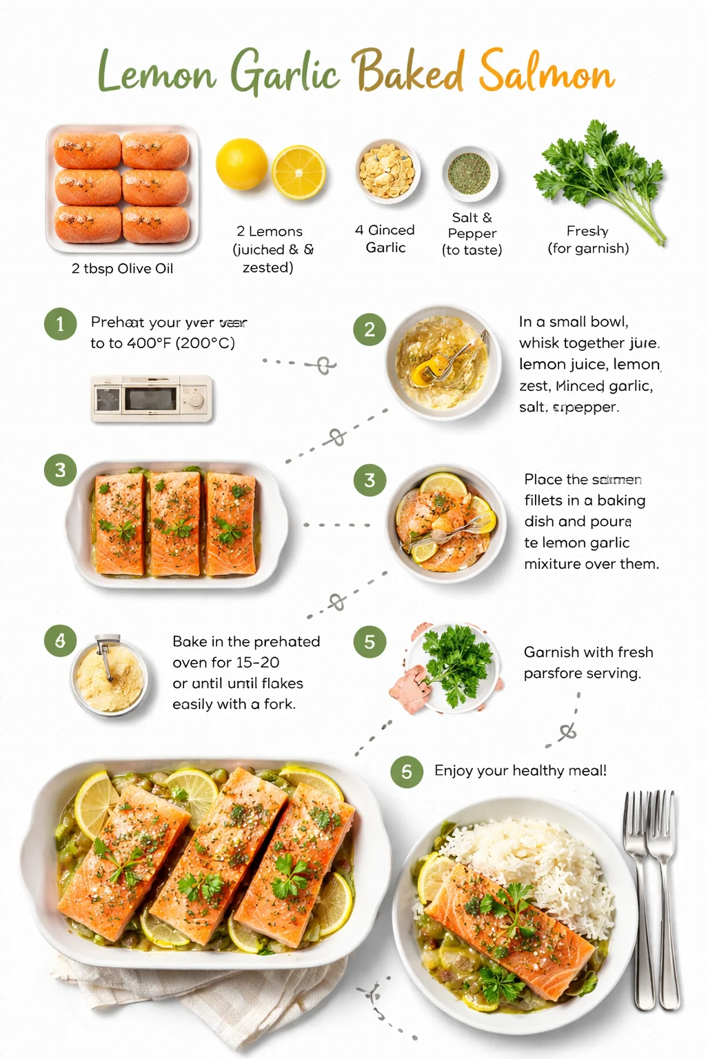 Lemon Garlic Baked Salmon