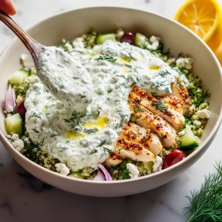 Mediterranean chicken salad with fresh vegetables and herbs