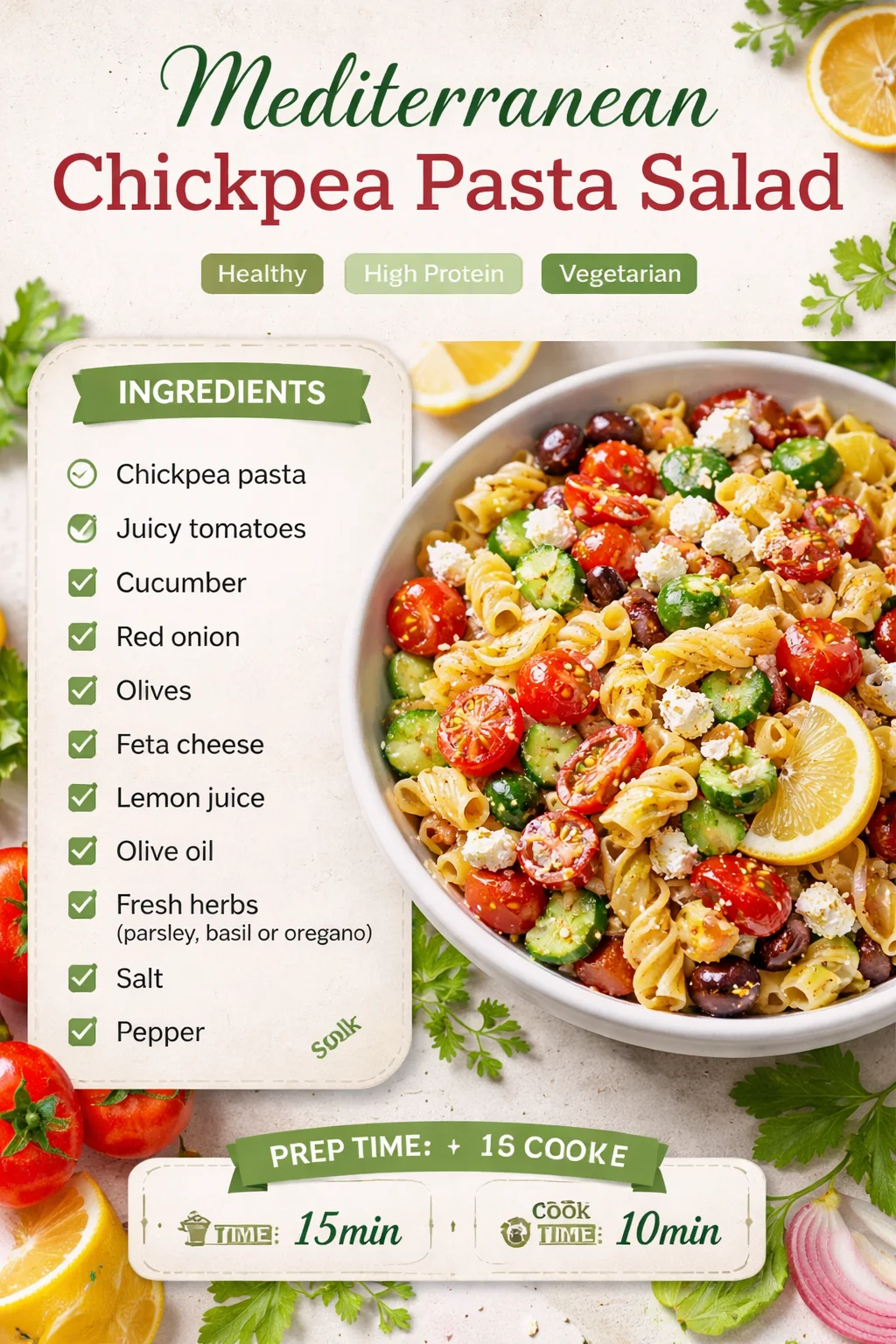 Mediterranean Chickpea Pasta Salad