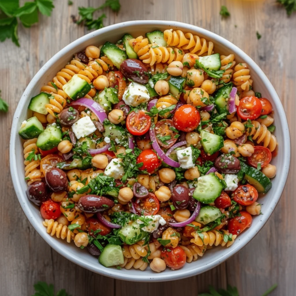 Mediterranean Chickpea Pasta Salad