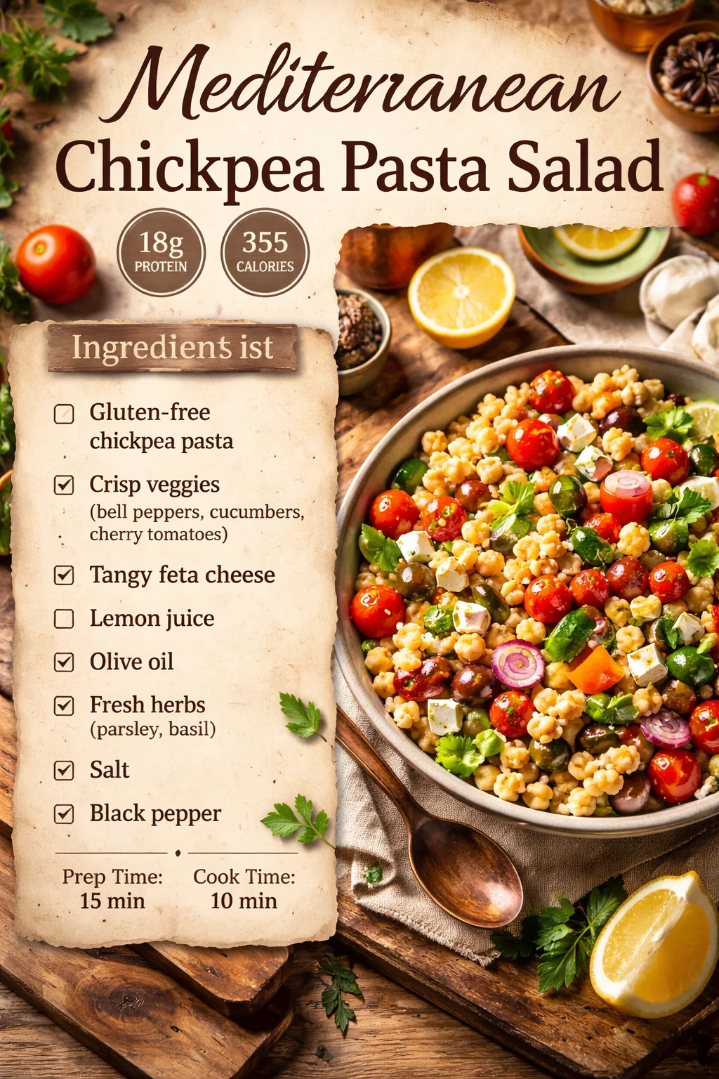 Mediterranean Chickpea Pasta Salad