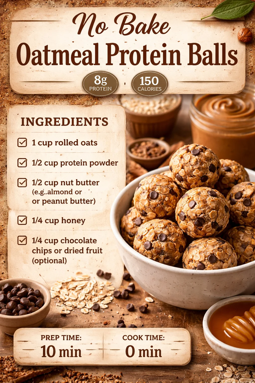 No Bake Oatmeal Protein Balls