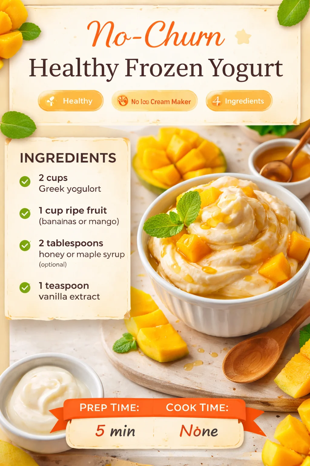 No-Churn Healthy Frozen Yogurt