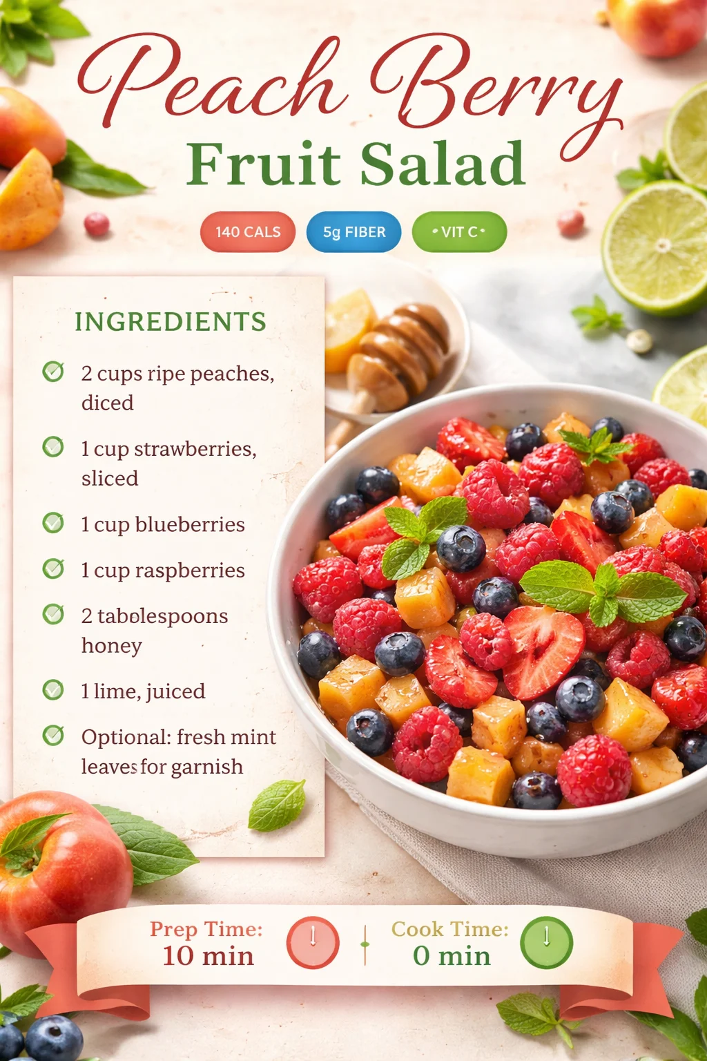 Peach Berry Fruit Salad