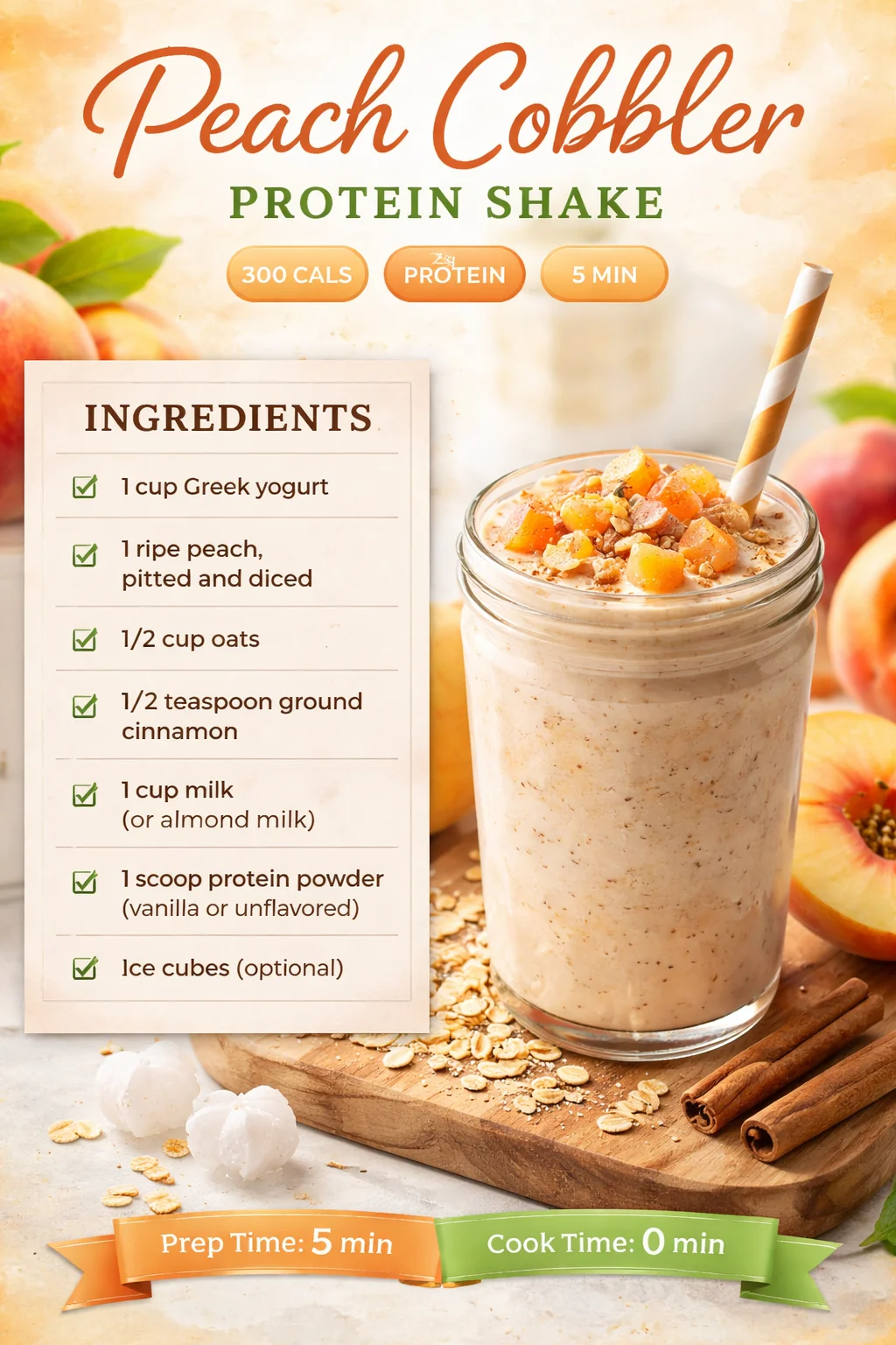 Peach Cobbler Protein Shake