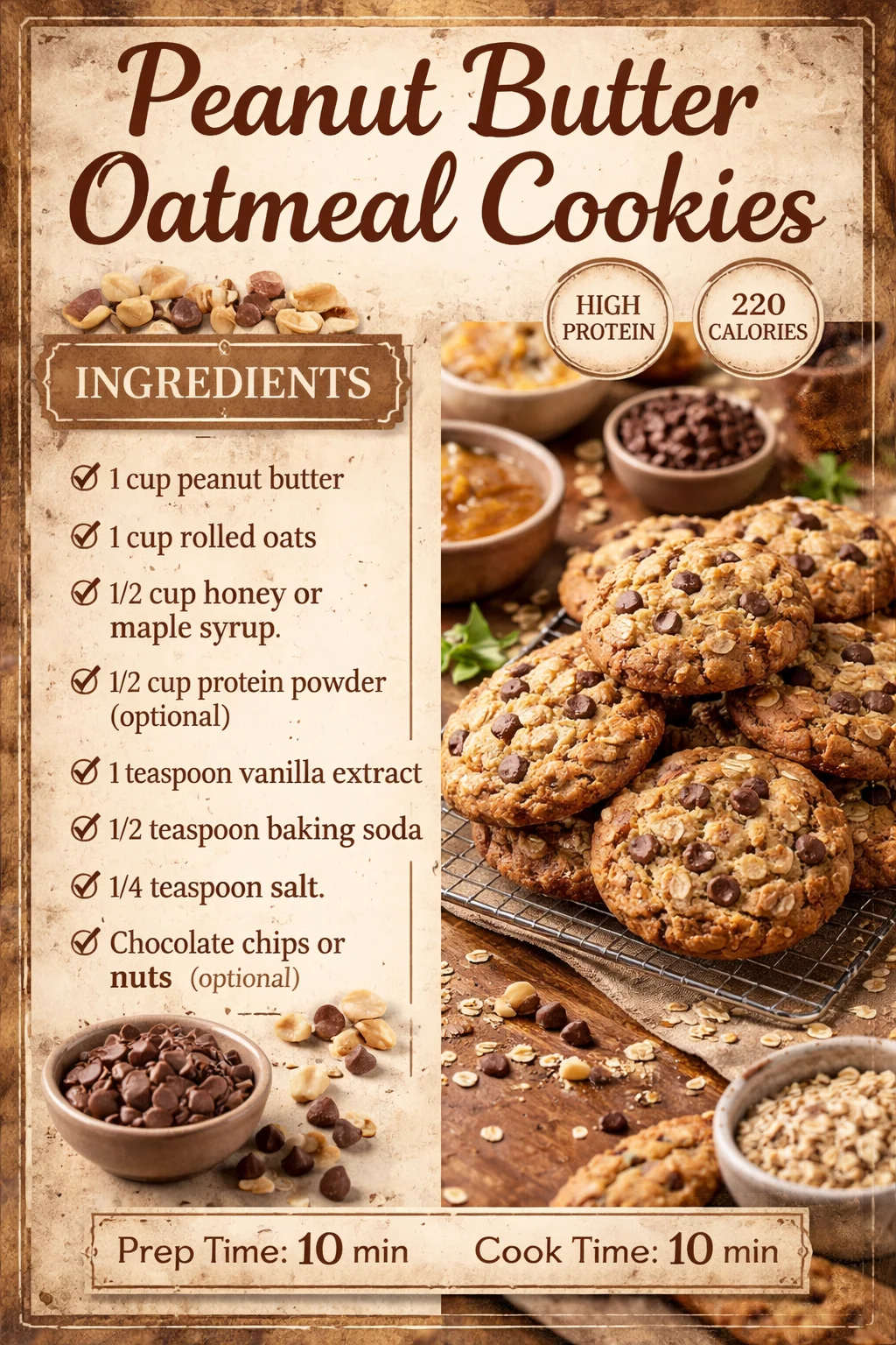 Peanut Butter Oatmeal Cookies