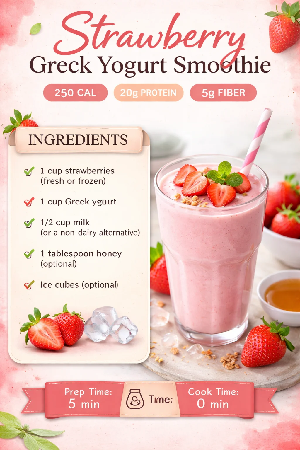 Strawberry Greek Yogurt Smoothie