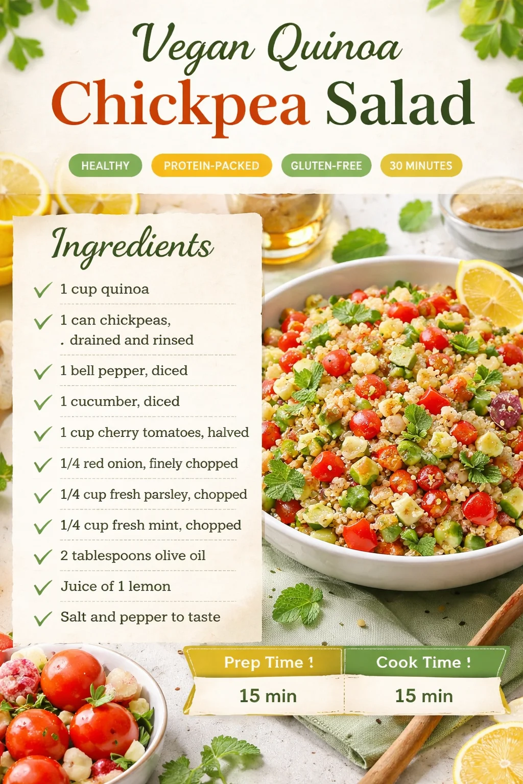 Vegan Quinoa Chickpea Salad
