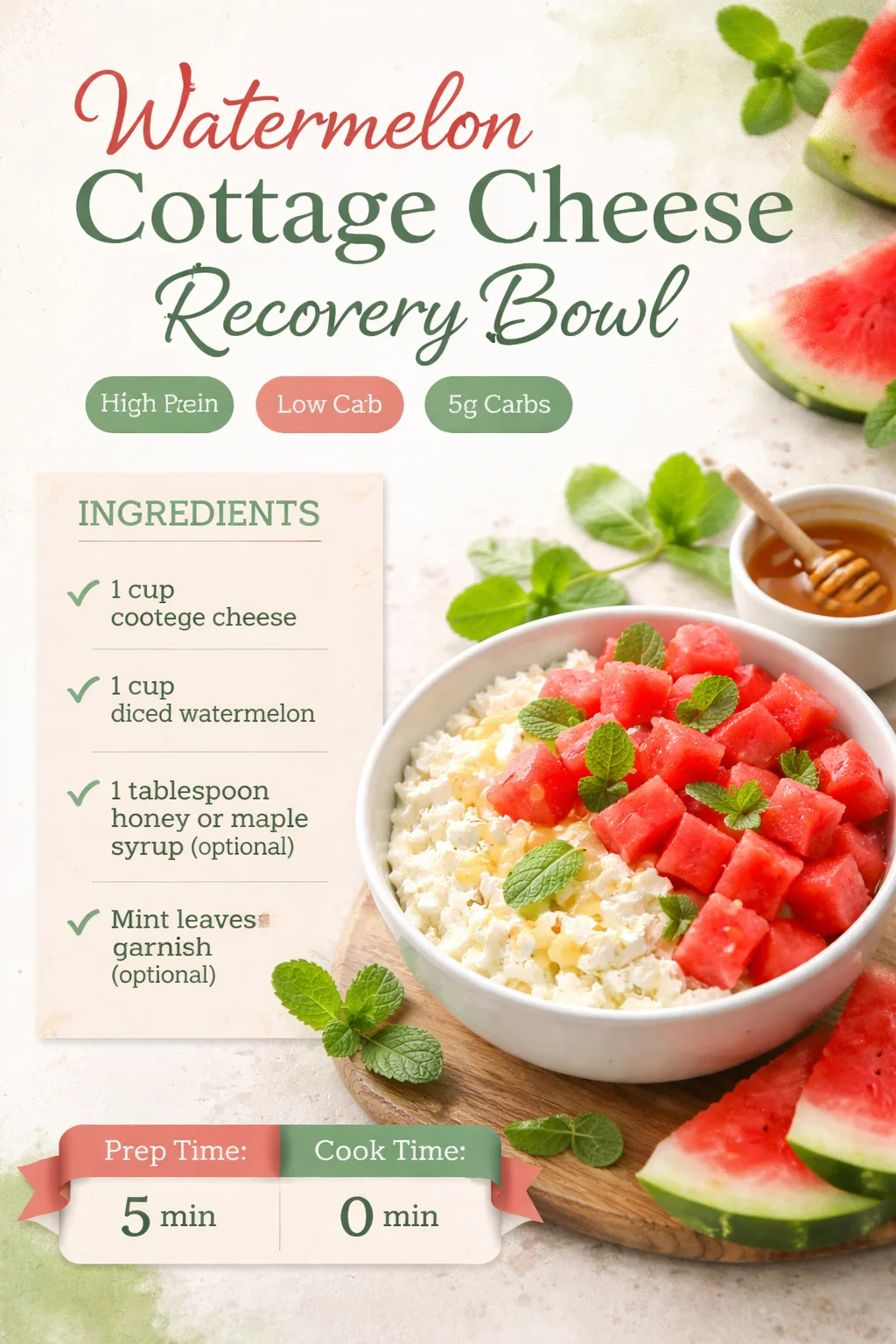 Watermelon Cottage Cheese Recovery Bowl