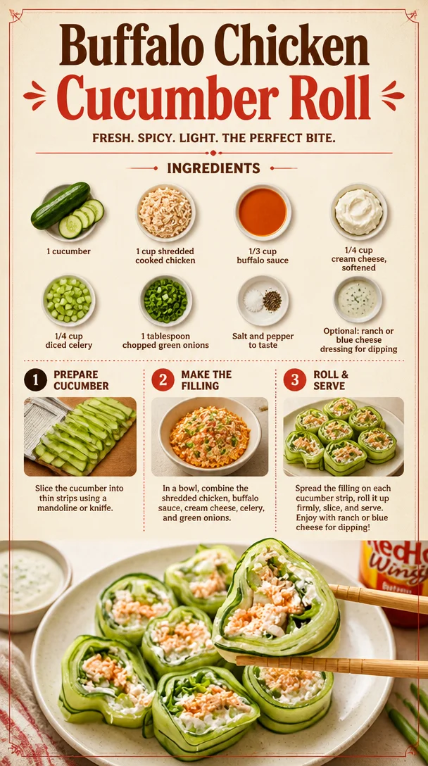 Buffalo Chicken Cucumber Roll