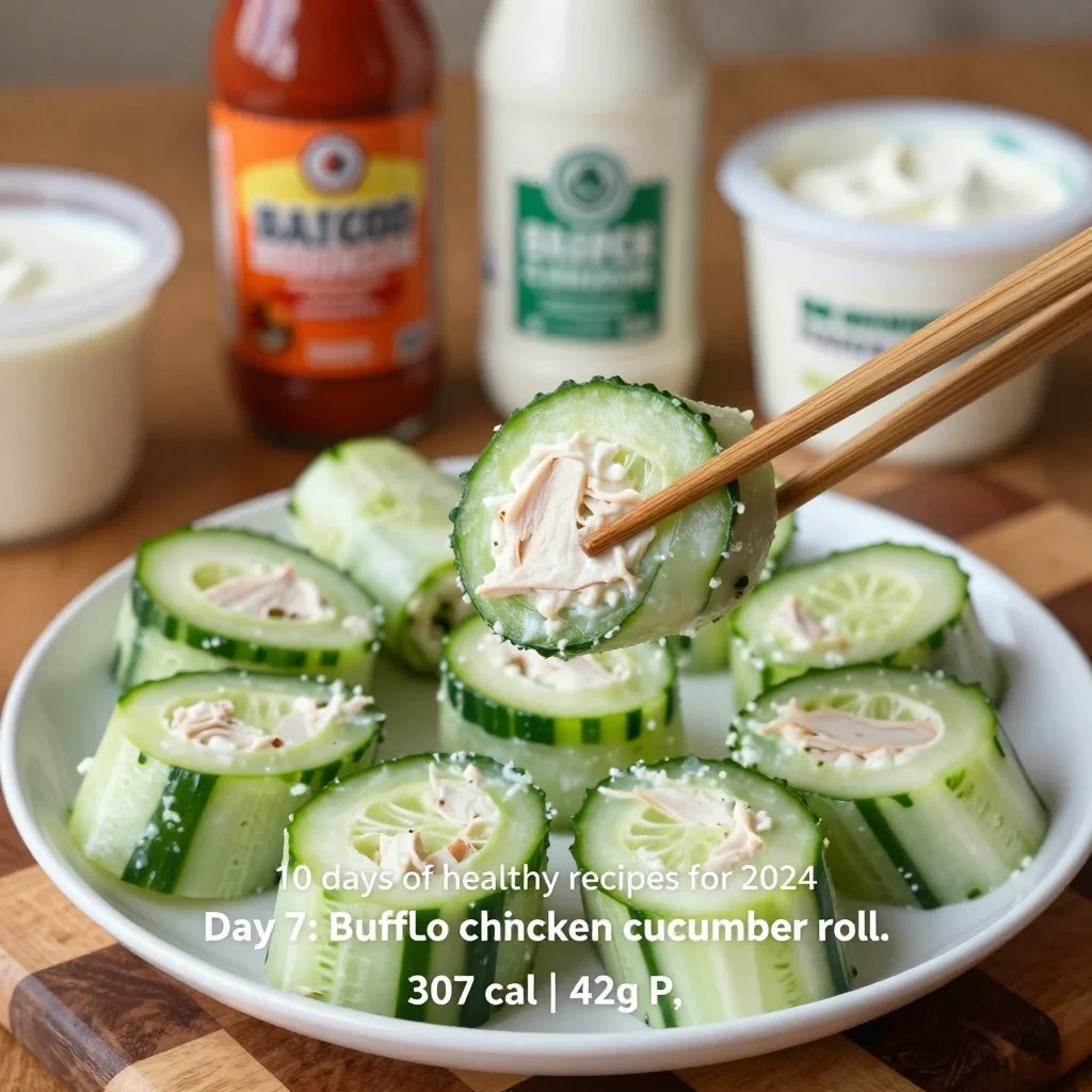 Buffalo Chicken Cucumber Roll