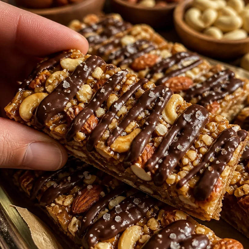 Dark Chocolate and Sea Salt Nut Bars