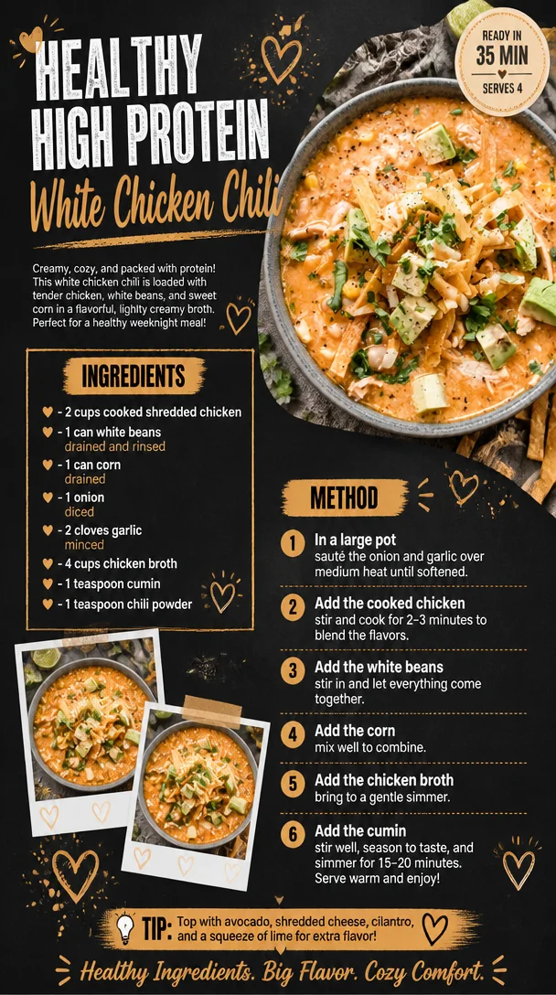 Healthy High Protein White Chicken Chili