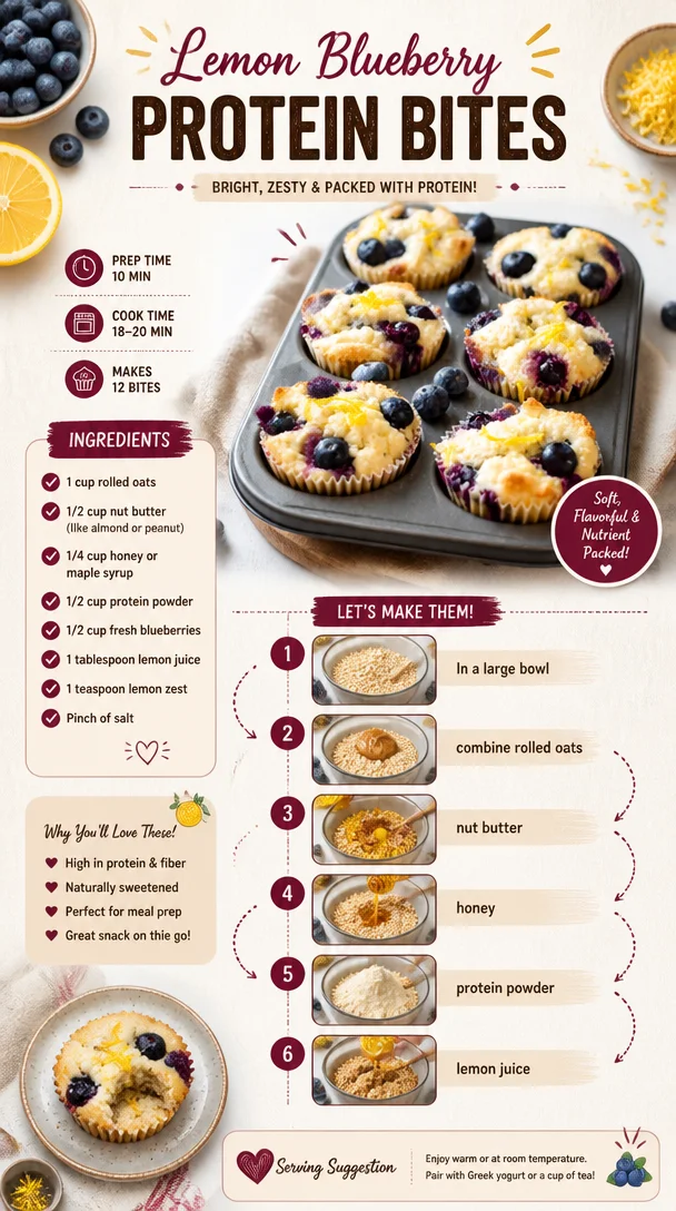 Lemon Blueberry Protein Bites
