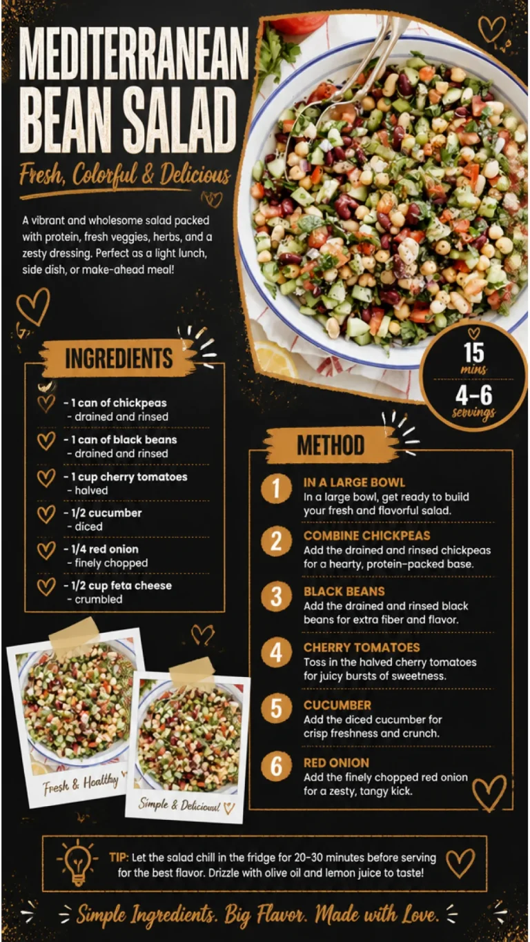 Mediterranean bean salad with fresh vegetables and herbs