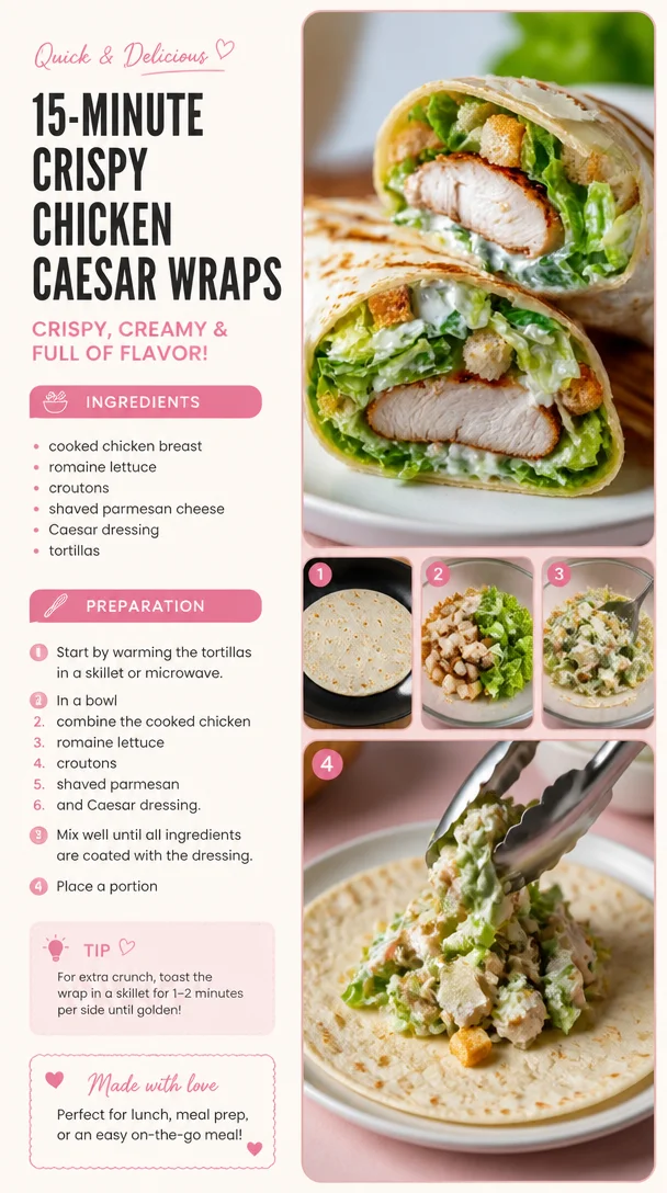 15-Minute Crispy Chicken Caesar Wraps