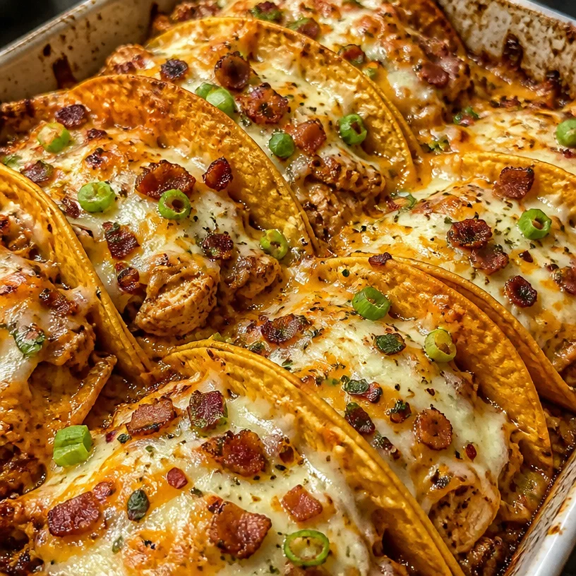 Cheesy Oven-Crispy Chicken Bacon Ranch Tacos