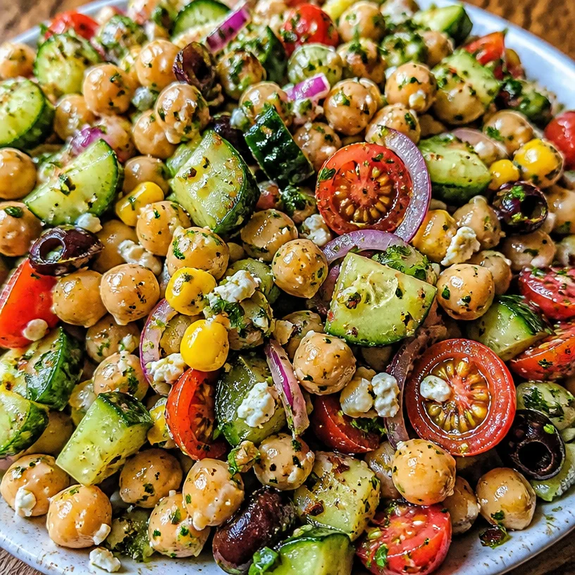 Chimichurri Chickpea Salad served in a vibrant bowl with fresh herbs and vegetables
