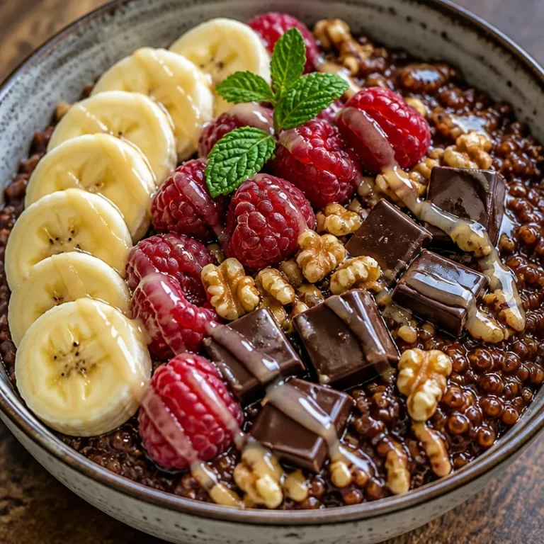 Chunky Monkey Quinoa Breakfast Bowl with bananas and nuts