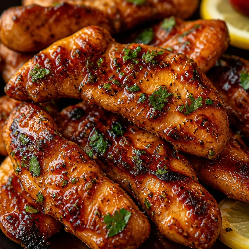 Delicious Mediterranean chicken tenders served with fresh herbs and vegetables