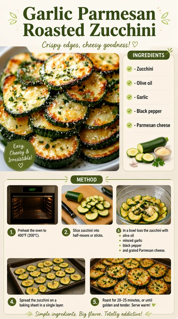 Garlic Parmesan Roasted Zucchini