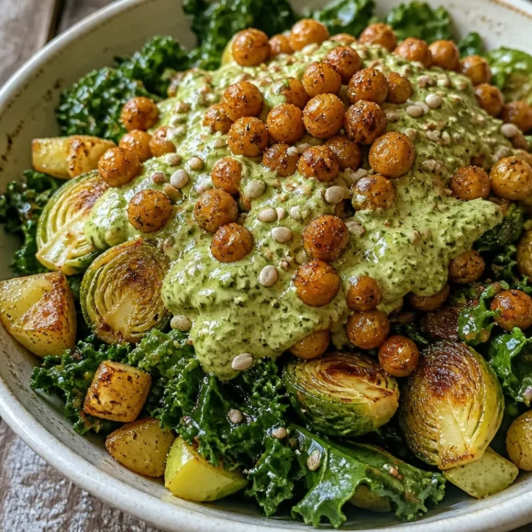 Delicious Green Goddess Pesto Bowls topped with fresh greens and vibrant ingredients