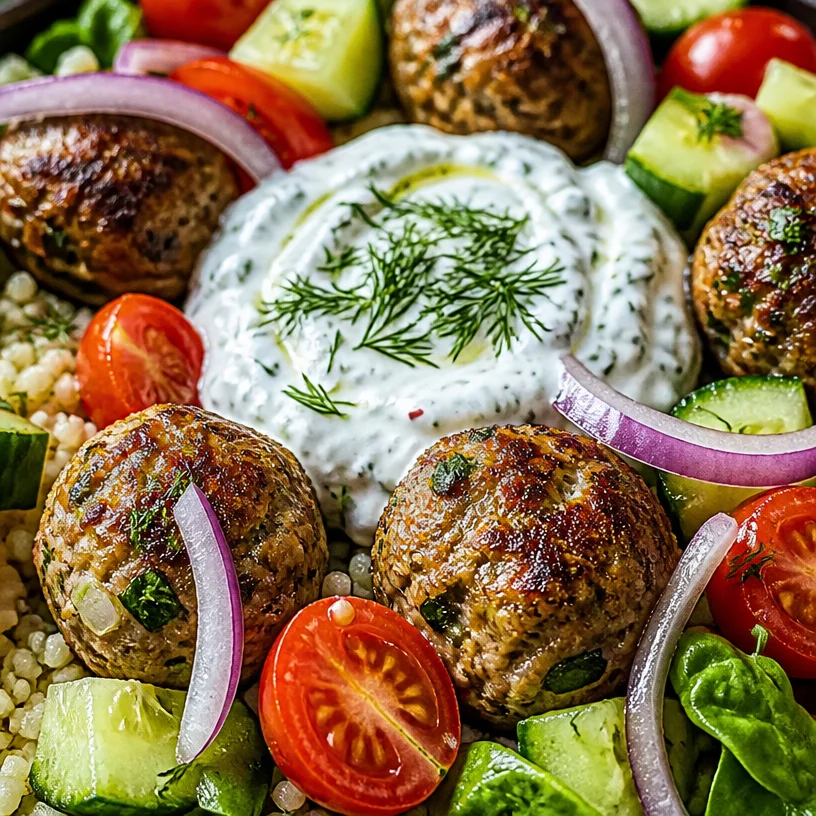 Healthy Greek Turkey Meatball Bowls